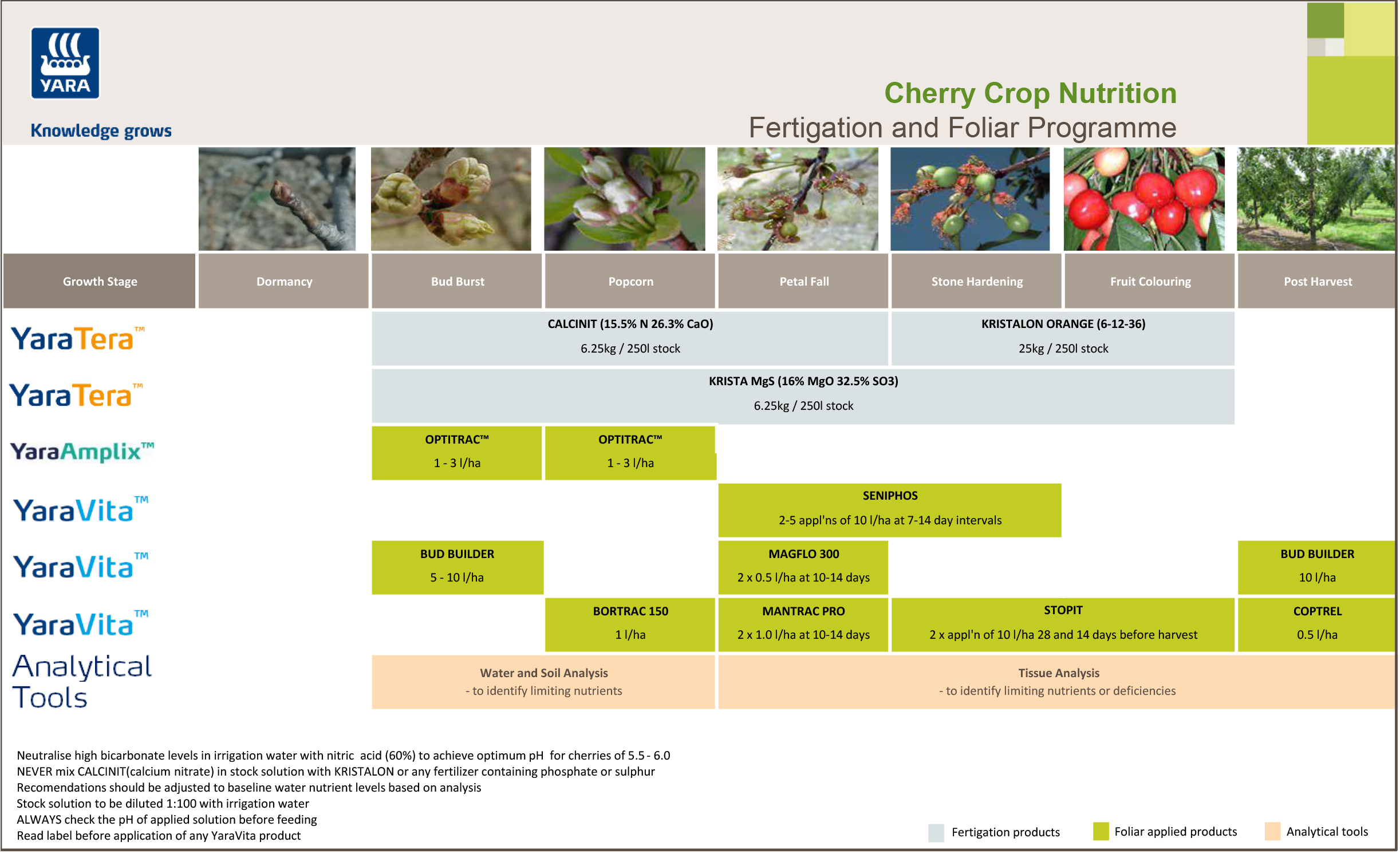 Yara's Cherry Fertigation Crop Programme