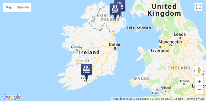 Where Yara Opperate in Ireland